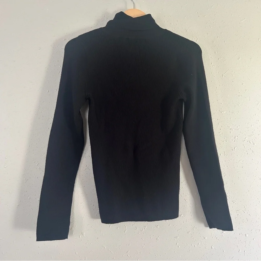 Express Black Ribbed Sweater Large Neutral Casual Comfy Stretch - Picture 4 of 6